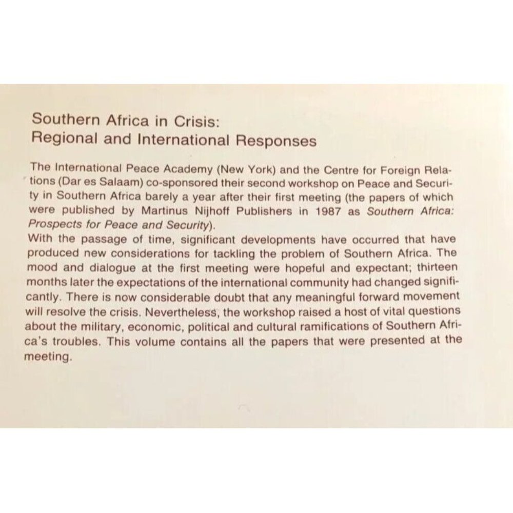 Southern Africa In Crisis Peace Regional International Responses Academy 28 And - Picture 12 of 13
